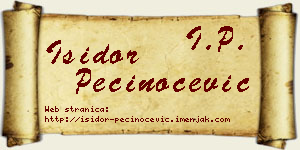 Isidor Pečinoćević vizit kartica